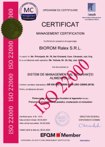 Biorom Ralex Certificat ISO 22000