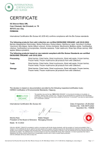 Biorom Ralex - Bio Suisse Zertifikat
